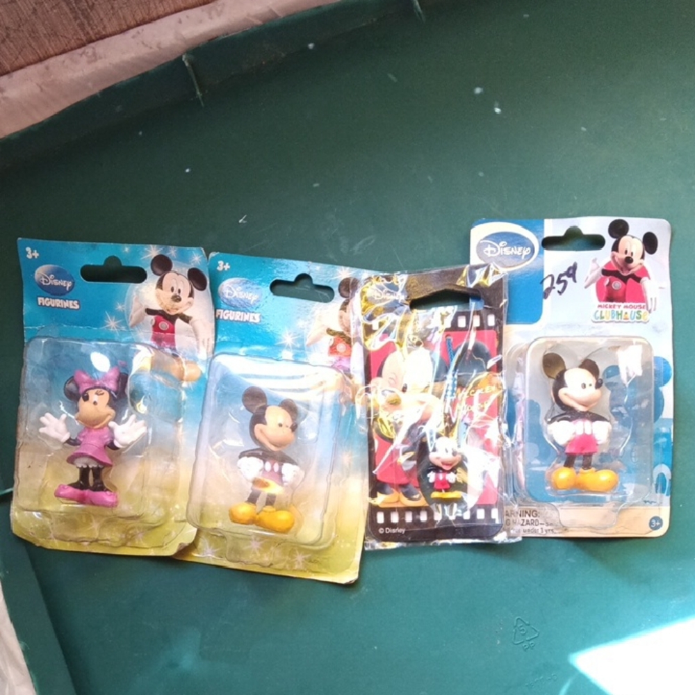 Disney Mickey and Minnie Mouse Figurine Collection - Pink, Yellow, Black